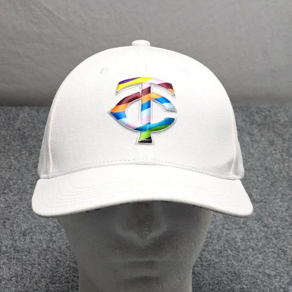 Minnesota Twins Hat Pride White Rainbow Awareness Ribbon MLB Baseball Fanwear